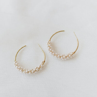 Gold pearls bourbon earrings - Revelle Bridal - Shop Revelle