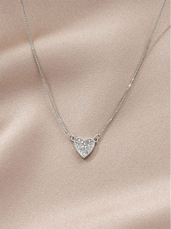 Pave Heart Pendant Shop Revelle - Bridal Accessories - Gift