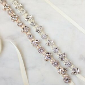 Amara Bracelet Davie and Chiyo Revelle Bridal Accessories rose gold boho rhinestone pearl
