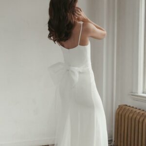 Davie and Chiyo Lisette Bow Revelle Bridal Accessories Tulle Vow Wedding gown sash Belt
