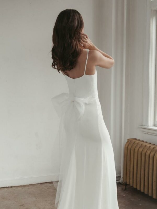 Davie and Chiyo Lisette Bow Revelle Bridal Accessories Tulle Vow Wedding gown sash Belt
