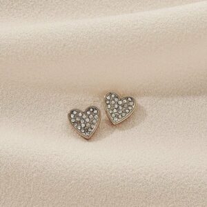 Hear studs olive and piper revelle bridal accessories diamond earrings silver metal studs wedding