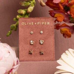 Olive and Piper Petite Stud Russet Earrings Revelle Bridal Accessories Modern Bride