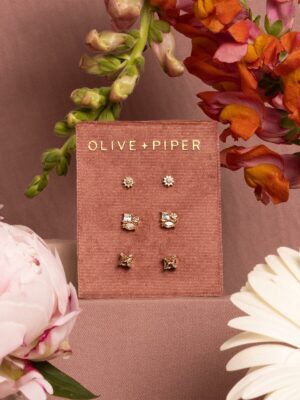 Olive and Piper Petite Stud Russet Earrings Revelle Bridal Accessories Modern Bride