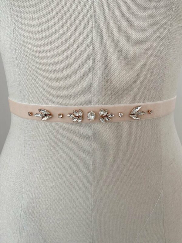 Sloane Sash wedding belt ribbon bridal accessories Revelle Bridal boho blush wedding rose gold