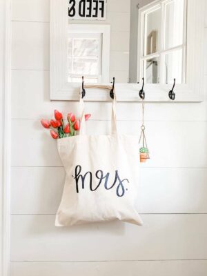 The Mrs tote bag reusable cotton canvas bag revelle bridal