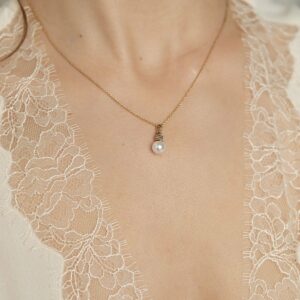 Vienna Pendant Olive and Piper Revelle Bridal Accessories Gild necklace pearl crystals