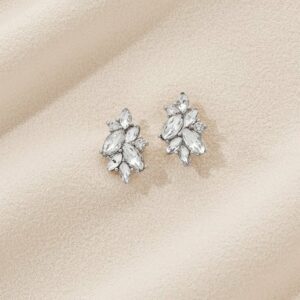 Vimi Studs Earrings Olive and Piper Revelle Bridal Accessories Statement Studs Modern Bride Silver