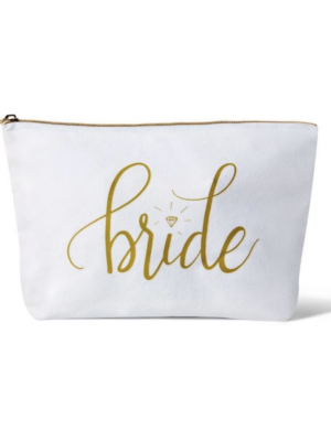 BLVD by Revelle bridal white and gold bridal makeup bag canvas diamond ottawa
