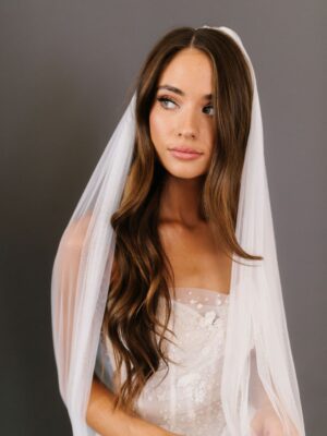 Day Dream Veil Tulle Veil by Untamed Petals available for purchase at Revelle Bridal Sample Fingertip or Cathedral Veil
