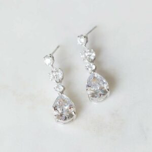 Eliza Earrings By Davie and Chiyo Rhinestone Drop Earrings Revelle Bridal Accessories Jewelry Wedding Jewellery