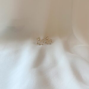 Cooper Earrings Untamed Petals Gold starburst stud with pearls and gold