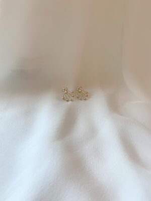 Cooper Earrings Untamed Petals Gold starburst stud with pearls and gold