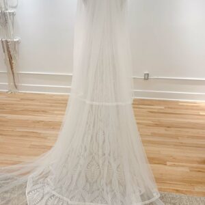 Tassel-edged circle-cut veil by RISH Bridal is the perfect veil for the boho bride at revelle bridal ottawa