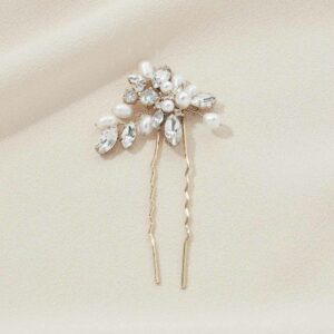 Zoe Hair Pin olive and Piper Bridal Hair Accessories Pearl and Crystal