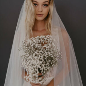 Jasmine Veil by Untamed Petals Cathedral Raw Edge Cut Modern Bride