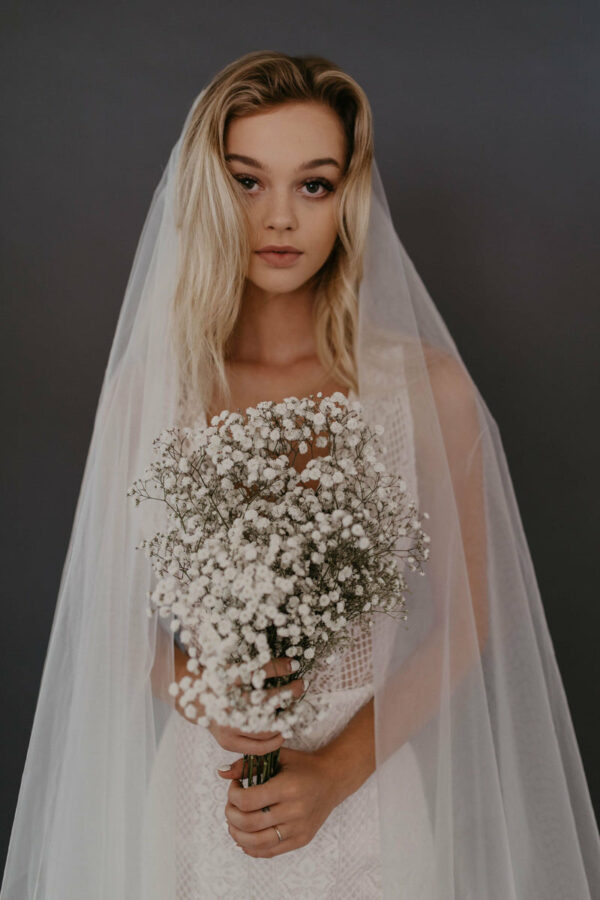Jasmine Veil by Untamed Petals Cathedral Raw Edge Cut Modern Bride