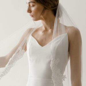 Davie & Chiyo Rosa Veil Bridal Accessories lace trim