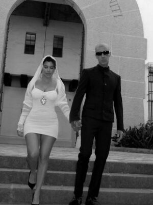 Kourtney Kardashian and Travis Baker Wedding Mini Wedding dress