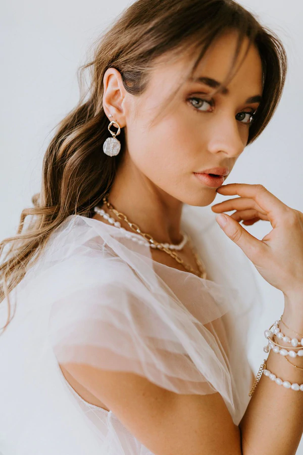 Arthur Pearl Drop bridal Earrings wedding jewelry