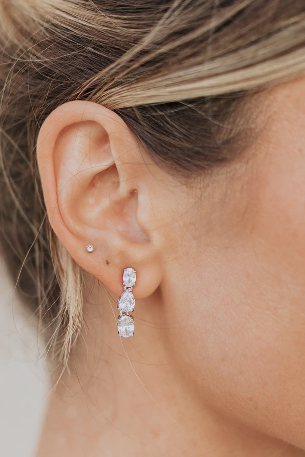 Baha Earrings gorgeous sparkling CZ mini crystal drops