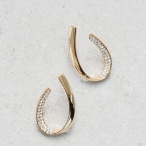 Allegra Gold Hoop Rhinestone Bridal Earrings
