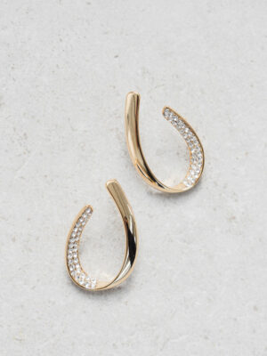 Allegra Gold Hoop Rhinestone Bridal Earrings