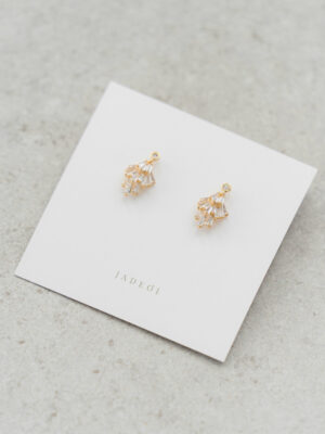 Bowie Gold Crystal Layered Studs Bridal Earrings