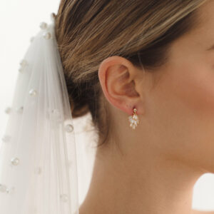 Bowie Gold Crystal Layered Studs Bridal Earrings minimalist bride