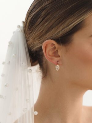 Bowie Gold Crystal Layered Studs Bridal Earrings minimalist bride