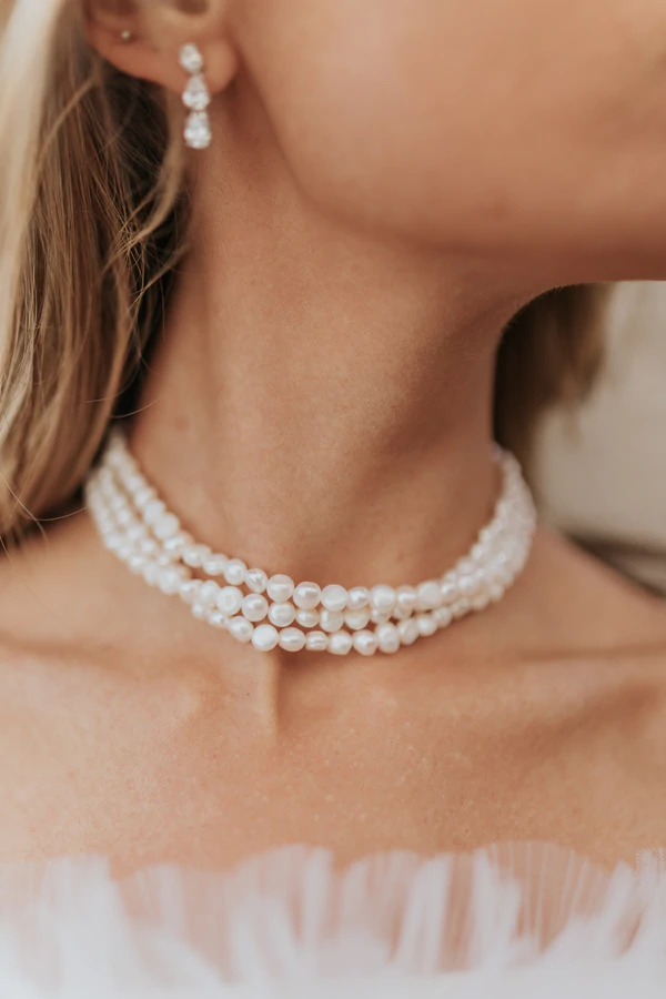 Ocean Freshwater Pearls Choker necklace by Untamed Petals Bridal jewelry Ottawa