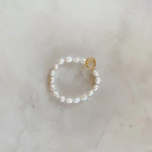 Parnell Pearl Bracelet with Gold Clasp by Untamed Petals