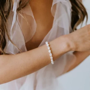 Parnell Pearl Bracelet with Gold Clasp by Untamed Petals