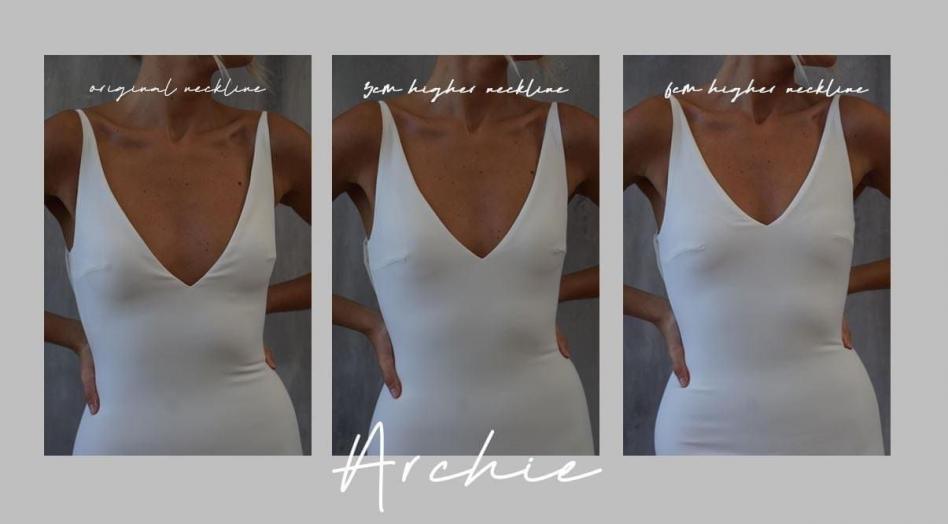 Archie MWL Customization neckline options wedding dress