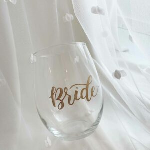 Bride stemless wine glass giftware revelle bridal ottawa