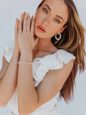 Juno Pearl Hoops - Image 2