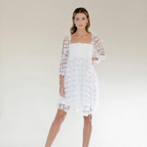 Abby Dress by BASH by Revelle Daisy Applique glitter babydoll mini bridal dress wedding wardrobe 3d flowers