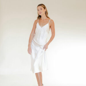 Andrea by BASH by Revelle Bridal Boutique Little White Dress Wedding Wardrobe Satin Slip Second Look Ottawa