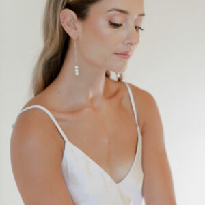 Berkley Drops by BLVD By Revelle Bridal Earrings Gold. pearl Modern Wedding Jewelry Elegant Luxury Wedding Jewellery