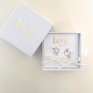 Brierwood Bow Earrings by BLVD by Revelle Bridal Jewelry Wedding Pearl Bows Modern Accessories Box