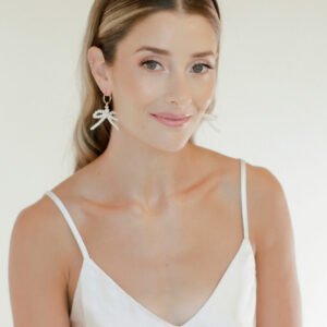 Brierwood Bow Earrings by BLVD by Revelle Bridal Jewelry Wedding Pearl Bows Modern Accessories Model