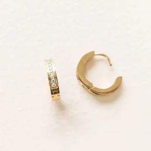 Dawson Hoops by BLVD by Revelle Pave Hoop Earrings Gold Modern Small minimal Wedding Jewelry Ottawa