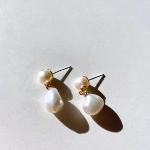 Eden Drops by BLVD by Revelle Bridal Earrings WEdding Jewelry Vegan Pearls Gold Ottawa