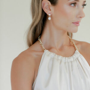 Eden Drops by BLVD by Revelle Bridal Earrings WEdding Jewelry Vegan Pearls Gold Ottawa