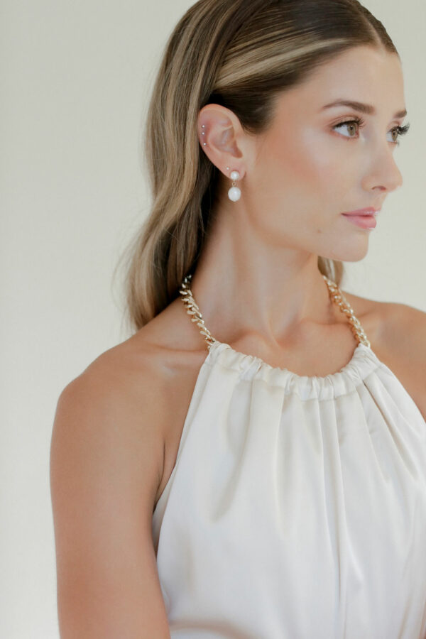 Eden Drops by BLVD by Revelle Bridal Earrings WEdding Jewelry Vegan Pearls Gold Ottawa