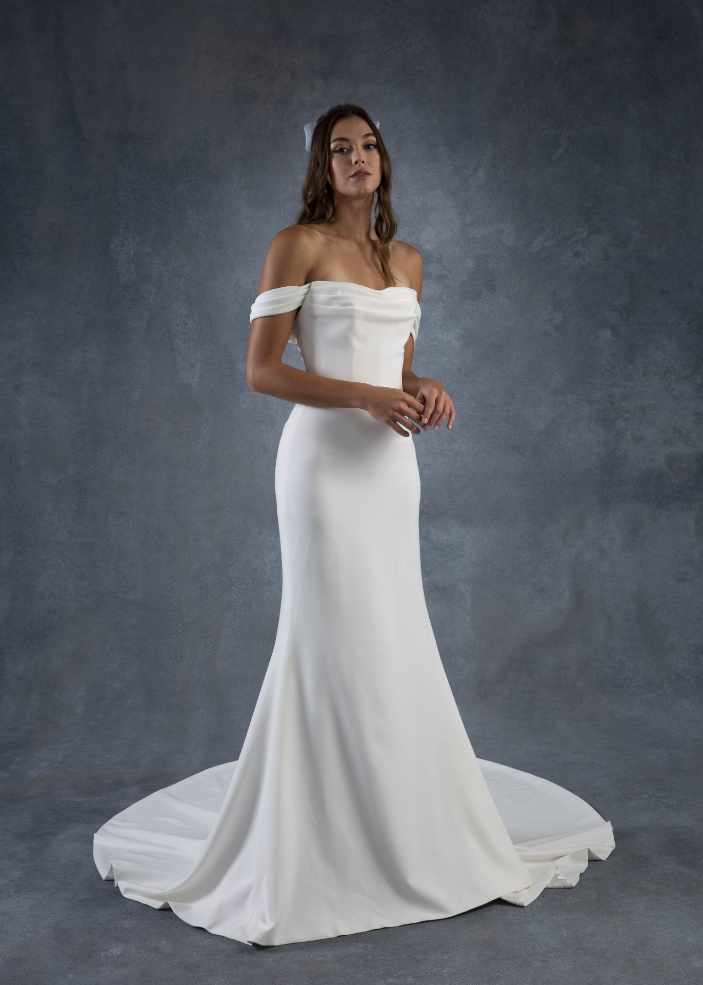 Laguna wedding dress by Tara Lauren With Off-The-Shoulder Straps and a mermaid silhouette