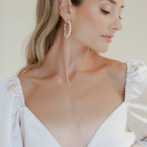 Lincoln Hoops BLVD by Revelle Bridal Jewelry Pearl Gold Earrings Wedding Jewelry Ottawa