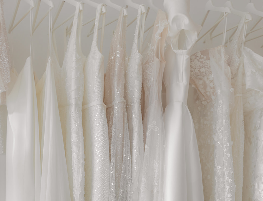 Shop Revelle - Online Catalogue - Sample Wedding Gowns and Accessories - Wedding Dres rack