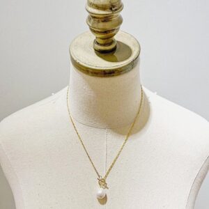 evelle Custom Necklace by Jade Oi Studios. Pearl drop on a gold chain - bridal jewelry, elegant wedding jewellery