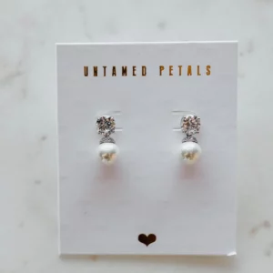 Melanie Studs by Untamed Petals - CZ stones earrings modern bridal jewelry wedding jewellery Ottawa